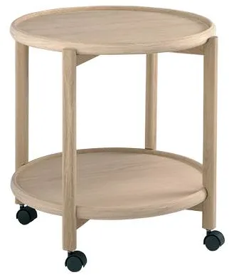 Thomsen Furniture Hudson vozík - Dub/Dub - Lakovaný dub - Ø55 cm