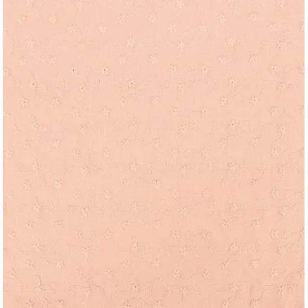 Bavlněná látka s výšivkou 135cm 1613 Lososově růžová - 50cm