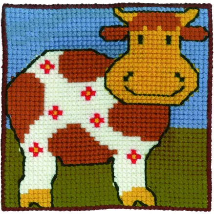 Permin Vyšívací sada pro děti Stramaj Kráva 25x25cm