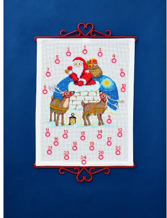 Permin Vyšívací sada Santa Claus v komíně 32x42cm