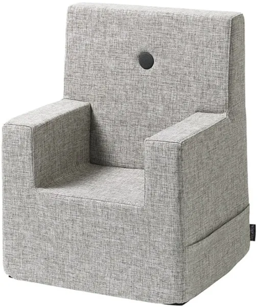 Dětská židle XL - světle šedá/tmavě šedá knoflík