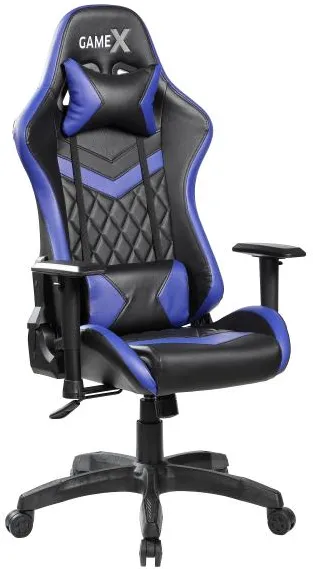 GameX GameX Lopez umělá kůže černá/modrá 70x65x134cm
