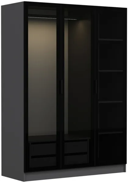 FUNZI LIVING antracit černá - 2271 Šatní skříň