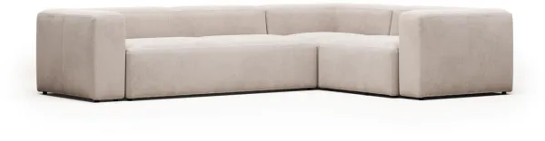 Blok, Rohová pohovka, béžová, H69x320x230 cm, látka