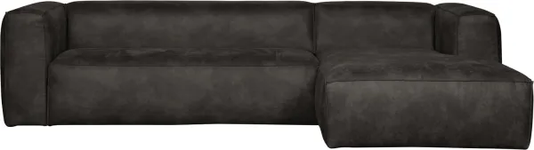 Bean, Rohová pohovka pravostranná, černá, H73x175x305 cm, kůže
