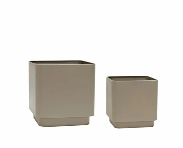 Hübsch Cube Květináč Sada 2 Hnědá