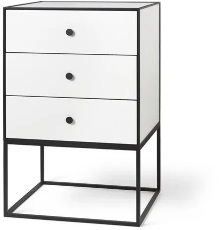 Audo Frame 49 Boční stolek se 3 zásuvkami Bílý