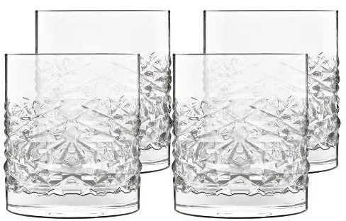 Luigi Bormioli Mixology textures sklenice na vodu/whisky 10 cm 38 cl 4 ks. Čiré